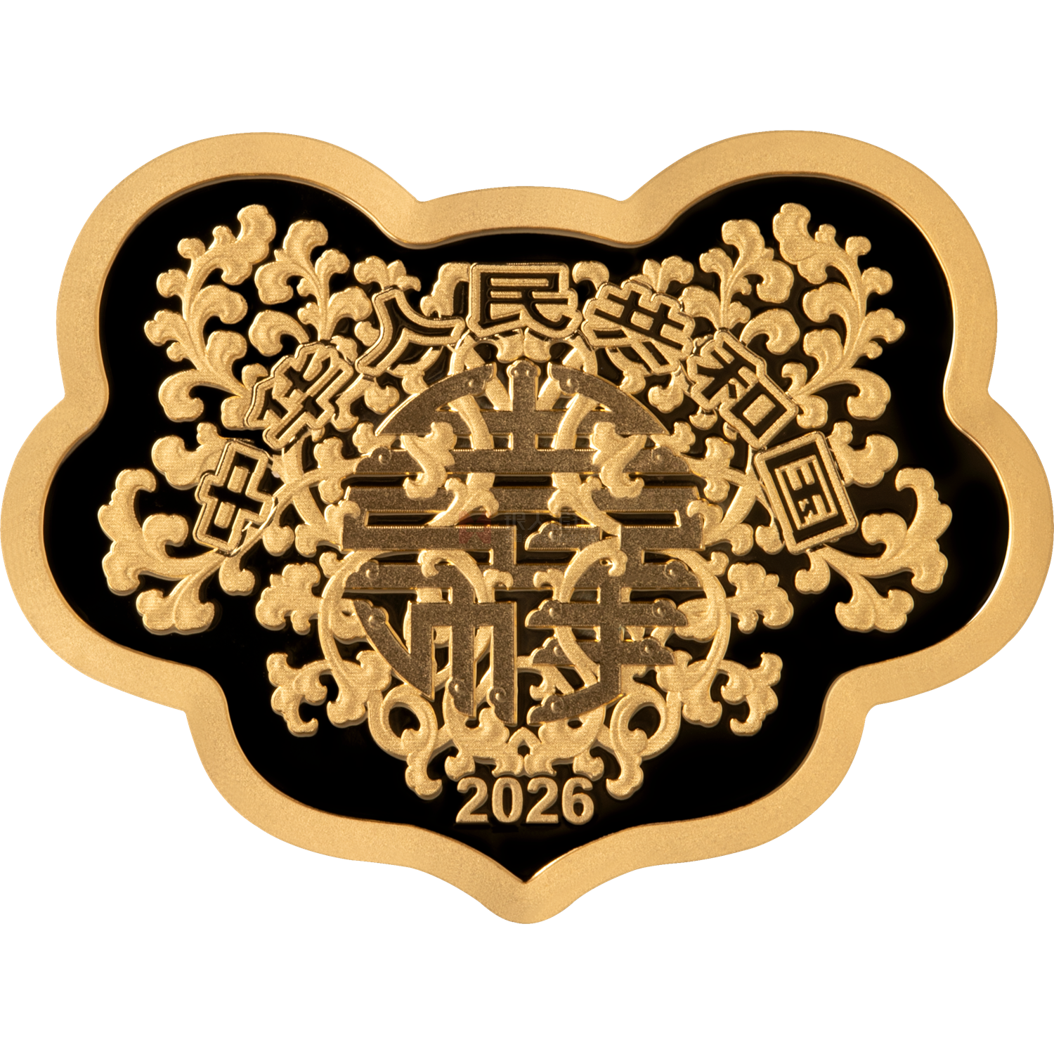 2026吉祥文化5克如意形金质纪念币